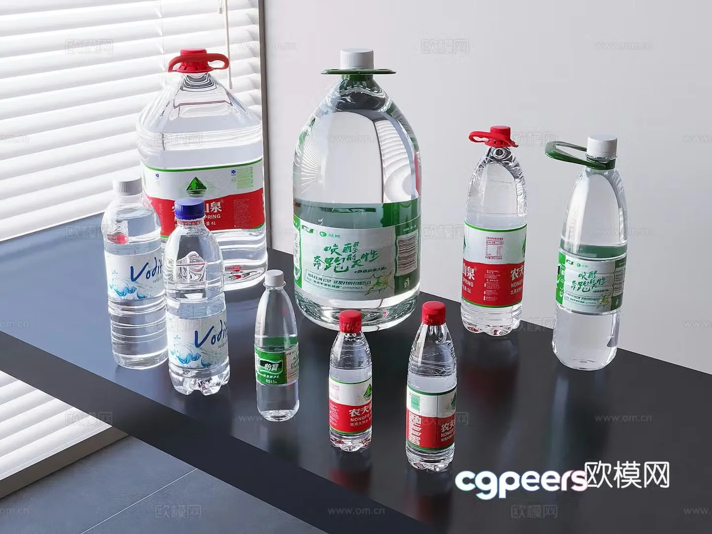 Mineral water bottles Drink water farmers and mountain spring bucket water Yibao mineral water 3D model