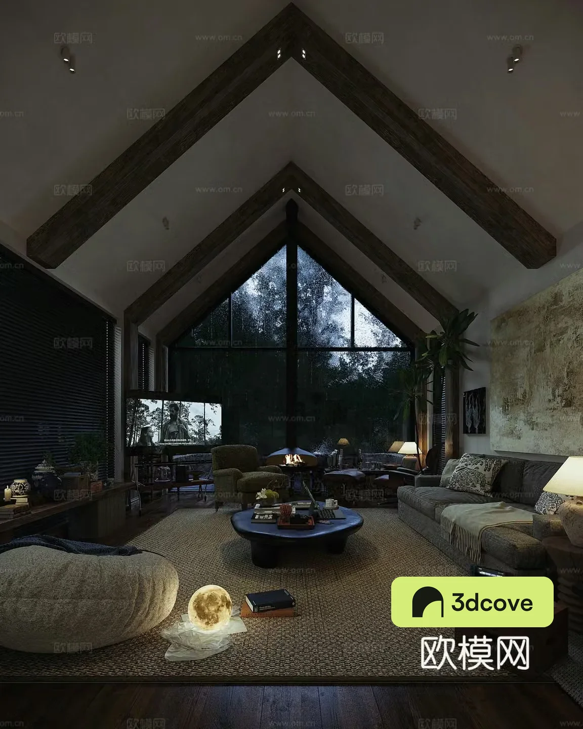 Wasabi Living Room Sofa Coffee Table Ornament Furniture Combination 3D Model