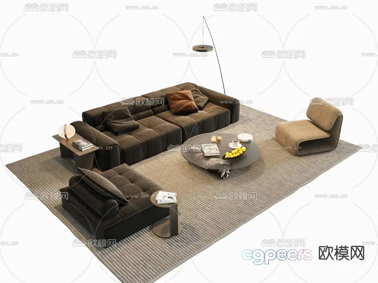 Medieval style modular sofa 3D model