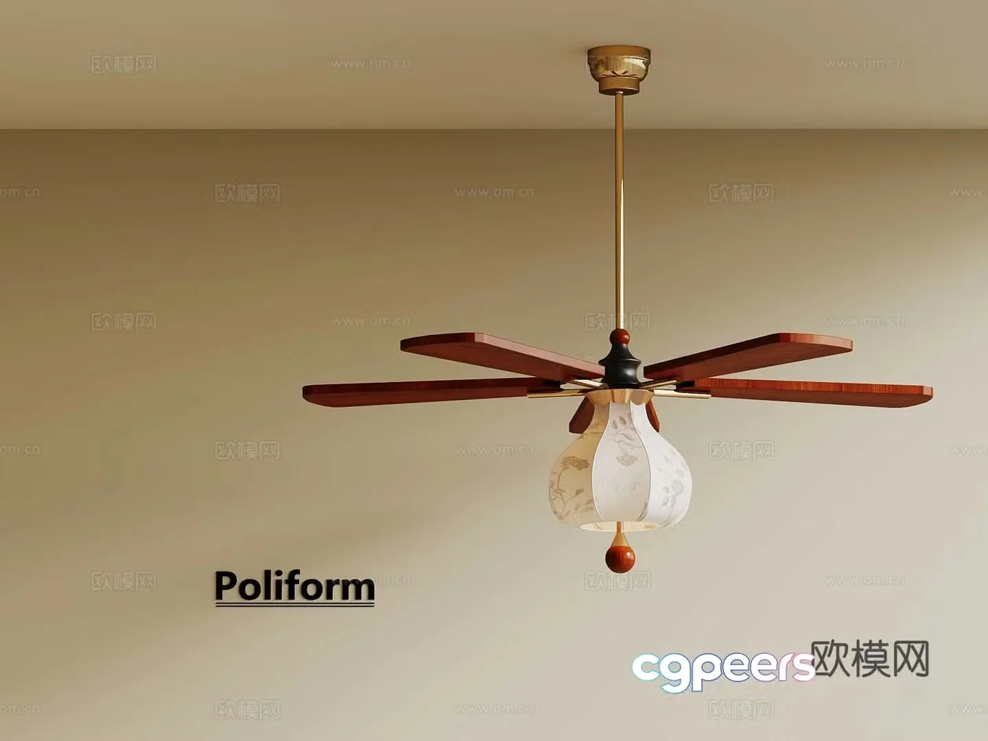 French medieval fan light 3d model