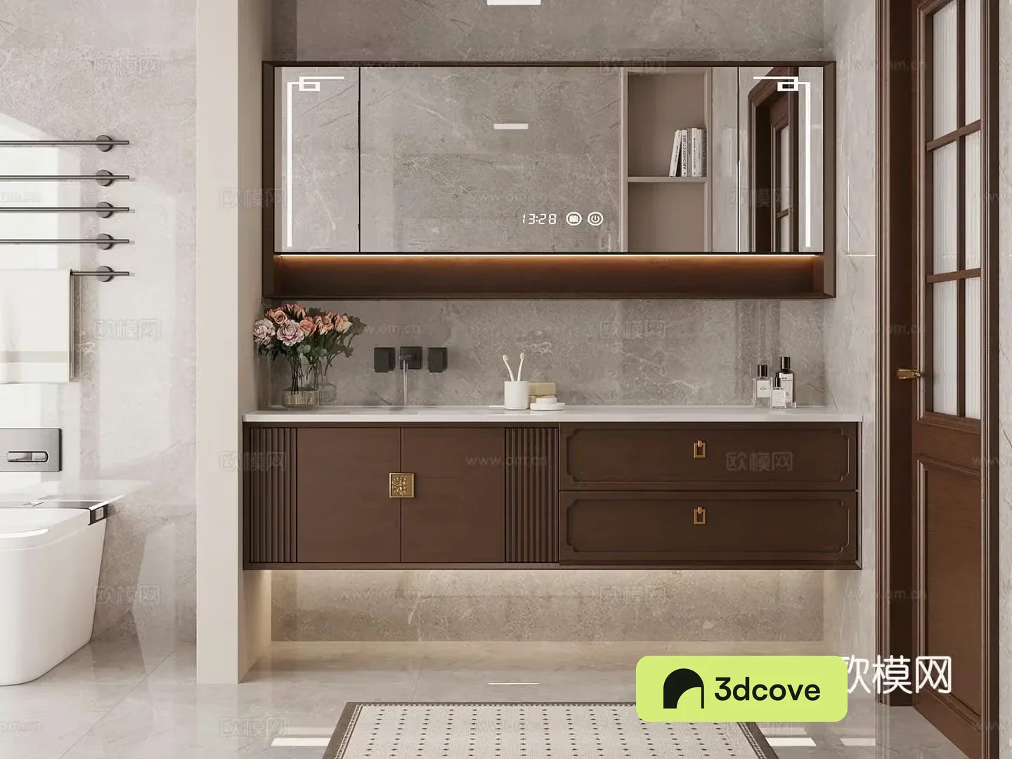 Bathroom New Chinese-style bathroom Bathroom cabinet 3D model