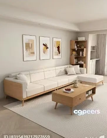 Modern Living Room 3D Model – 1441 – VRAY Render