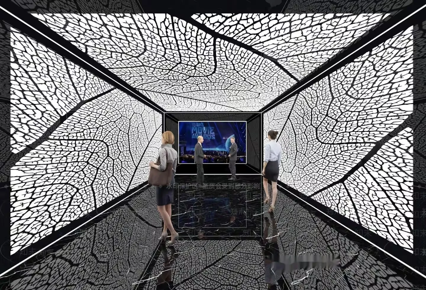 A Futuristic Room With A Large Screen 3D Model – 7857 – VRAY Render