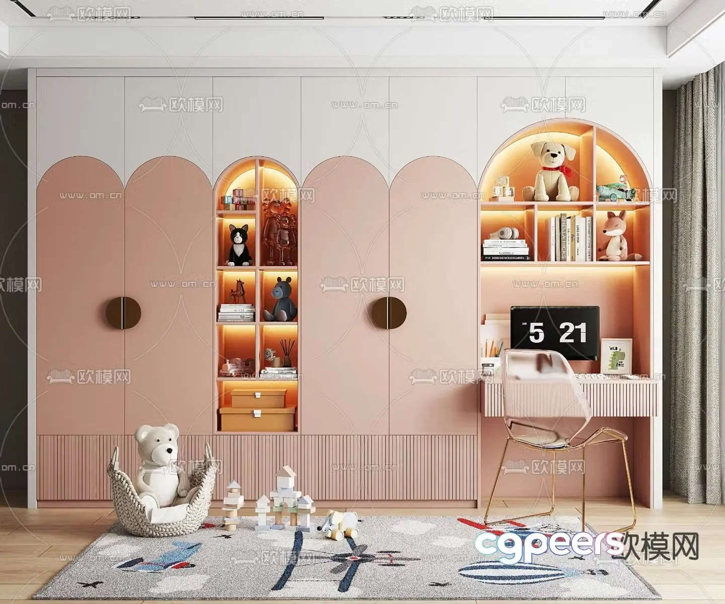 Modern children’s wardrobe 3d model