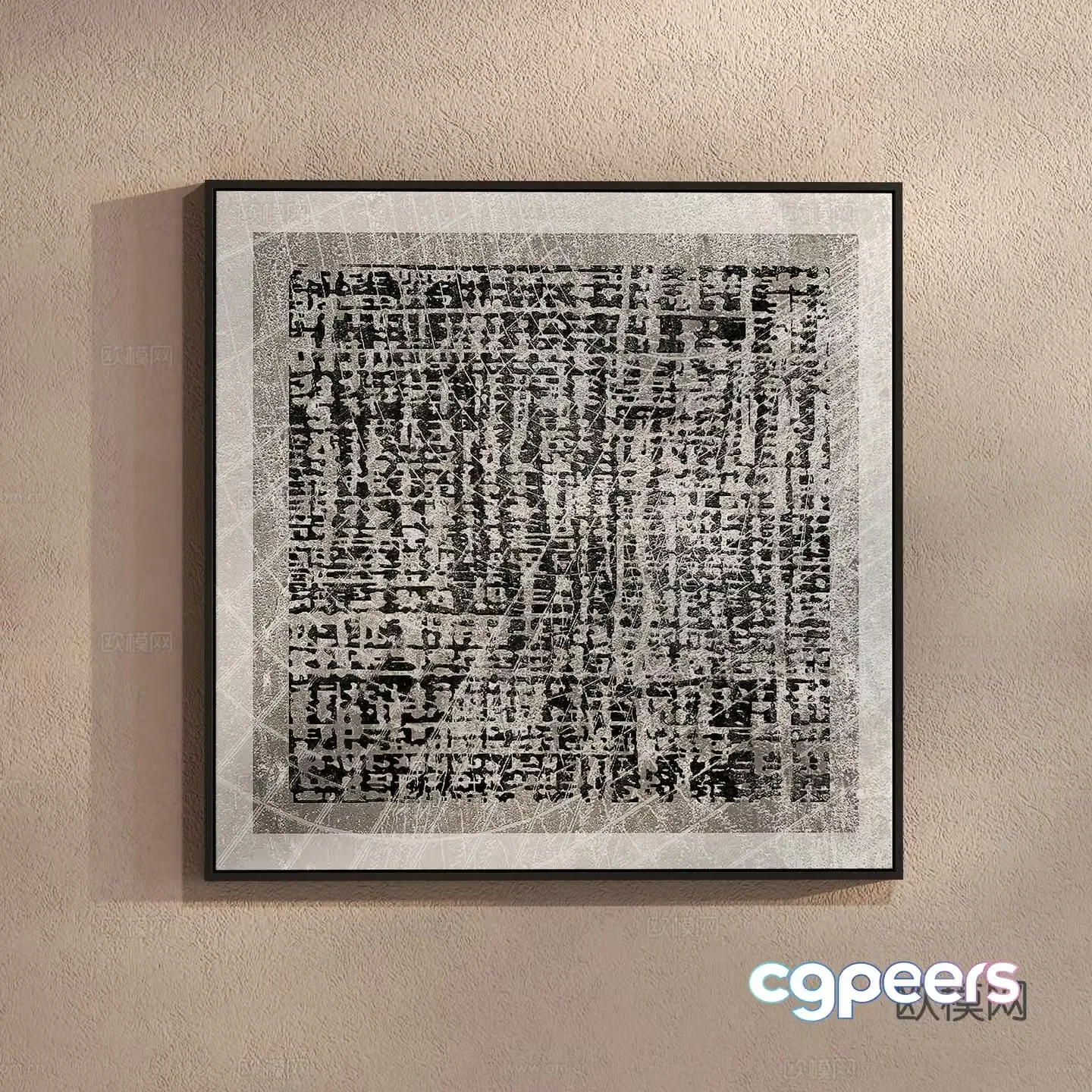 Modern texture painting decorative painting 3d model