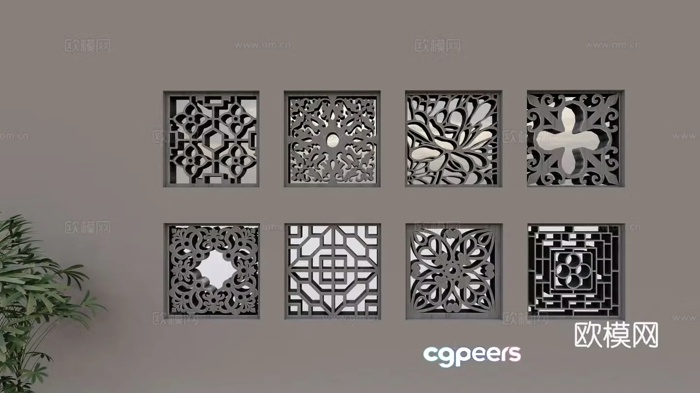 Modern building materials Cement brick partition wall Cement hollow brick Cement hollow partition brick Window grille 3D model