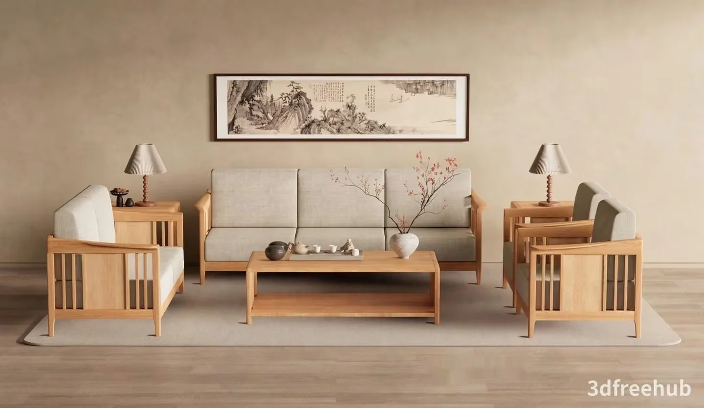 Modern Living Room 3D Model – 22248 – VRAY Render