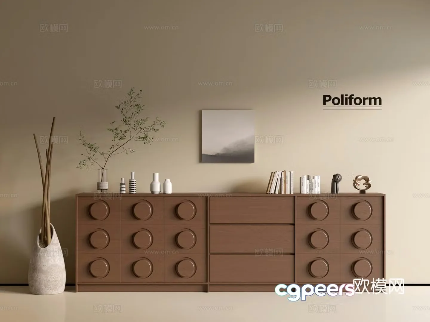 Wasabi Wood Grain Cabinet Ins Wind Minimalist Wind Cabinet Overall Cabinet Side Cabinet Balcony Cabinet Storage 3D Model