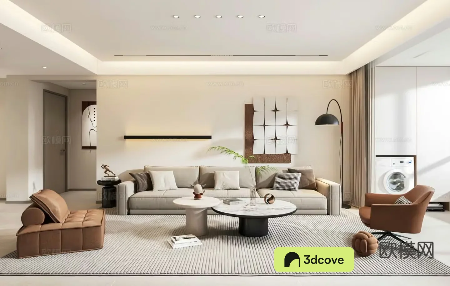 Modern living and dining room