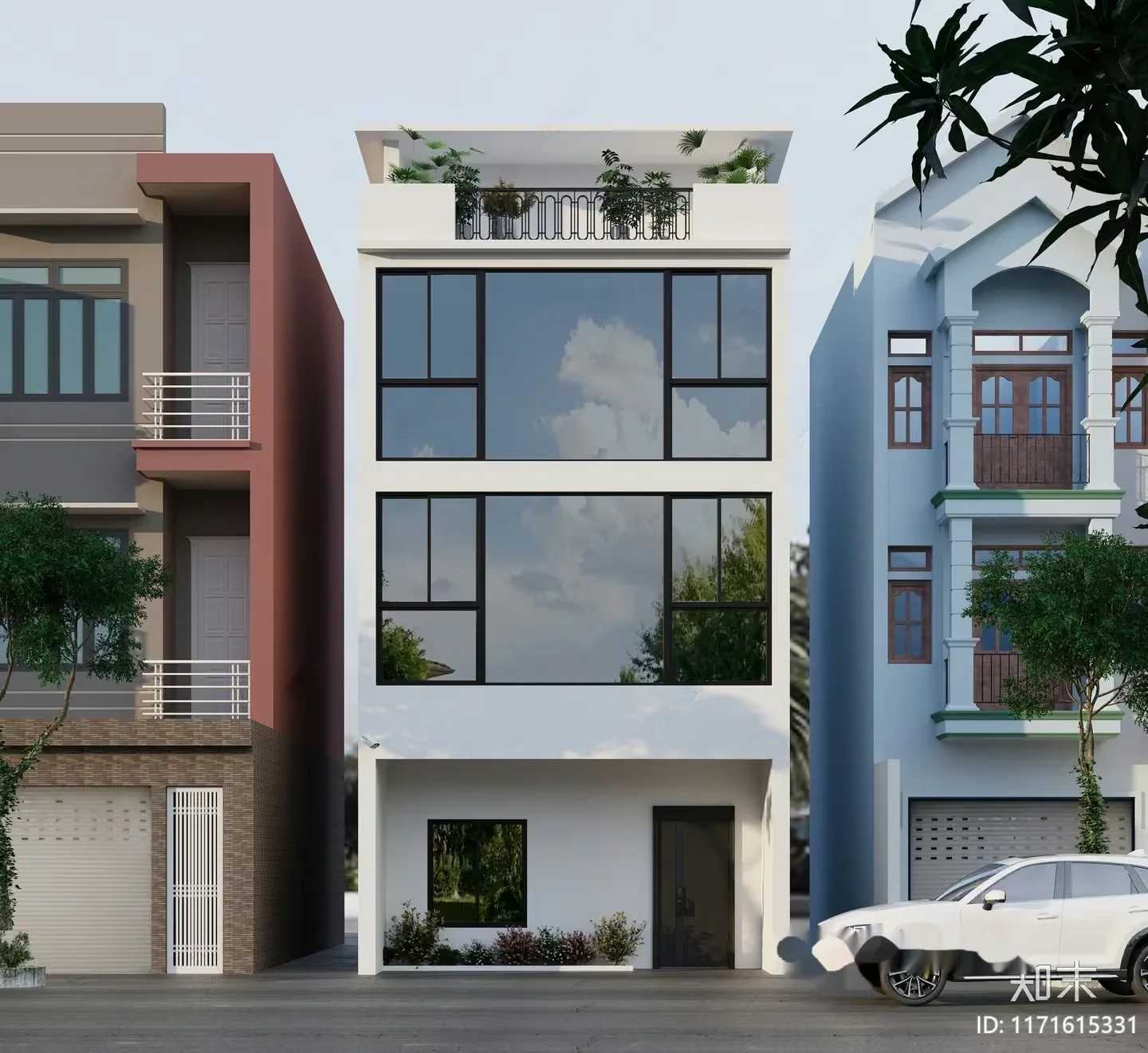 Modern Multi-Story Building 3D Model – 3373 – VRAY Render