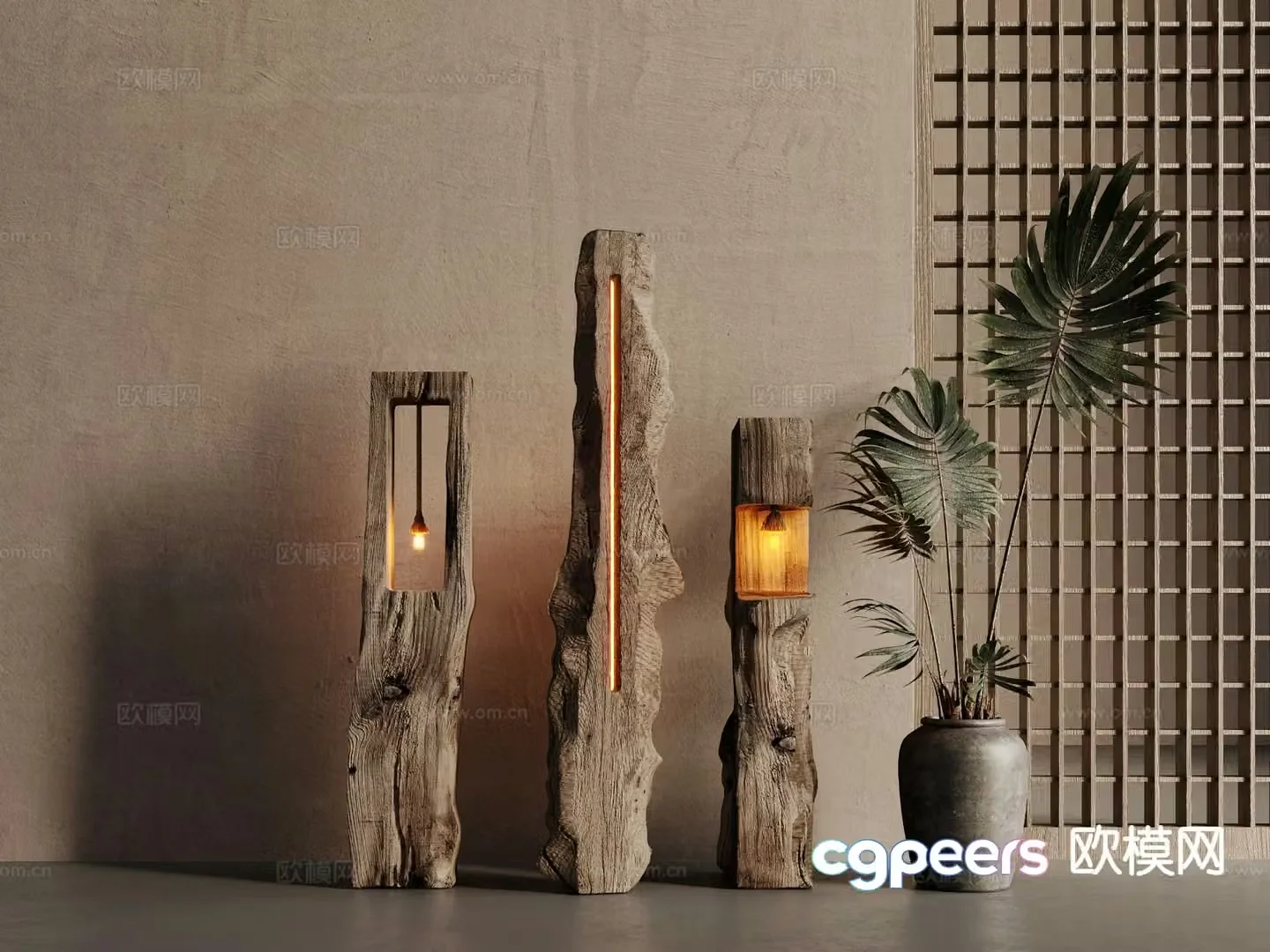 Wabi-sabi floor lamp artistic floor lamp 3d model