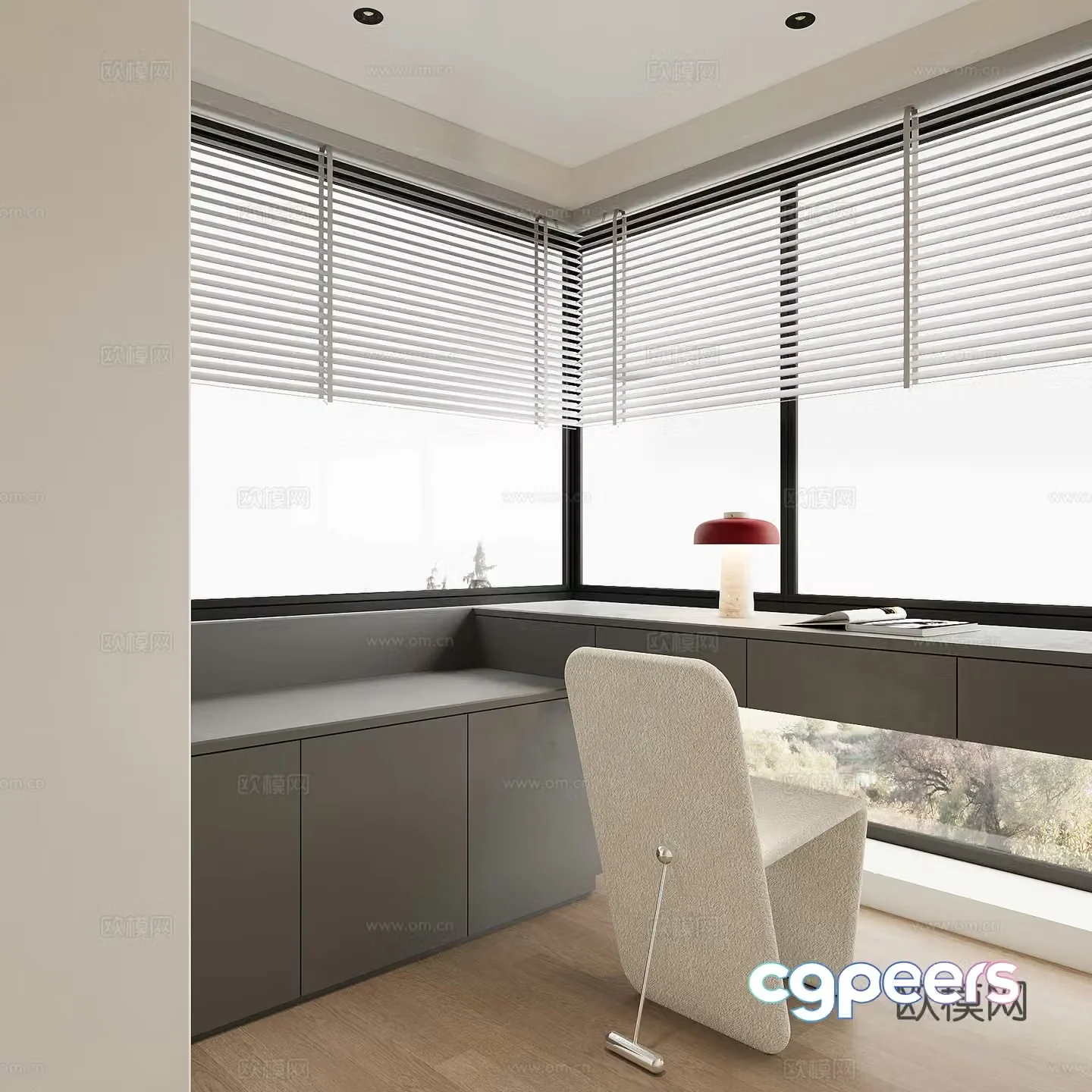 Modern study 3d model