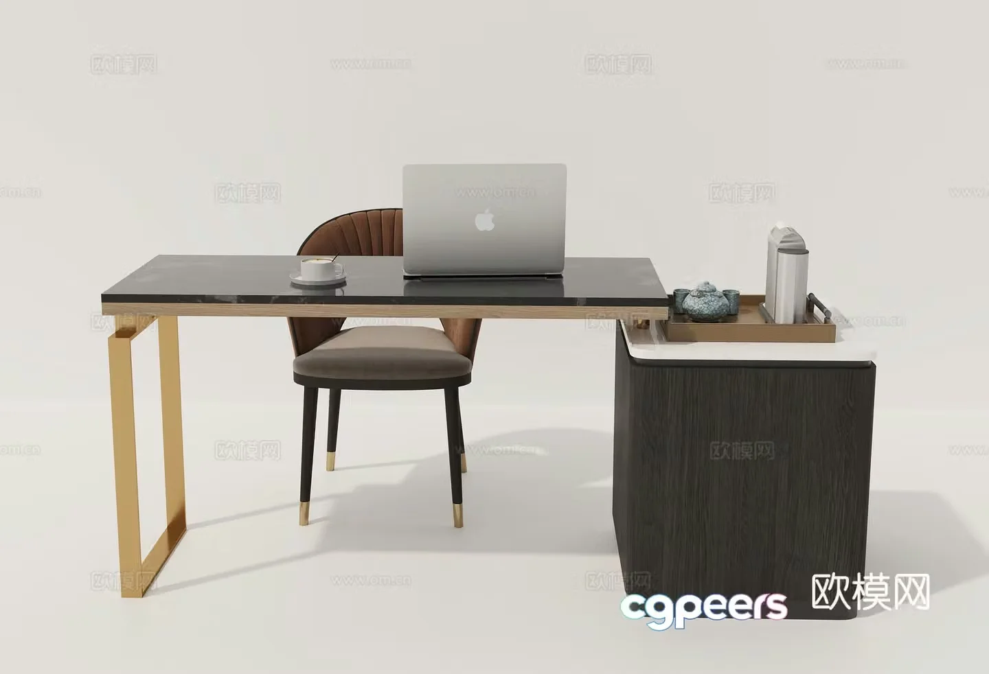 Desk Table and Chair Office Desk and Chair 3D Model