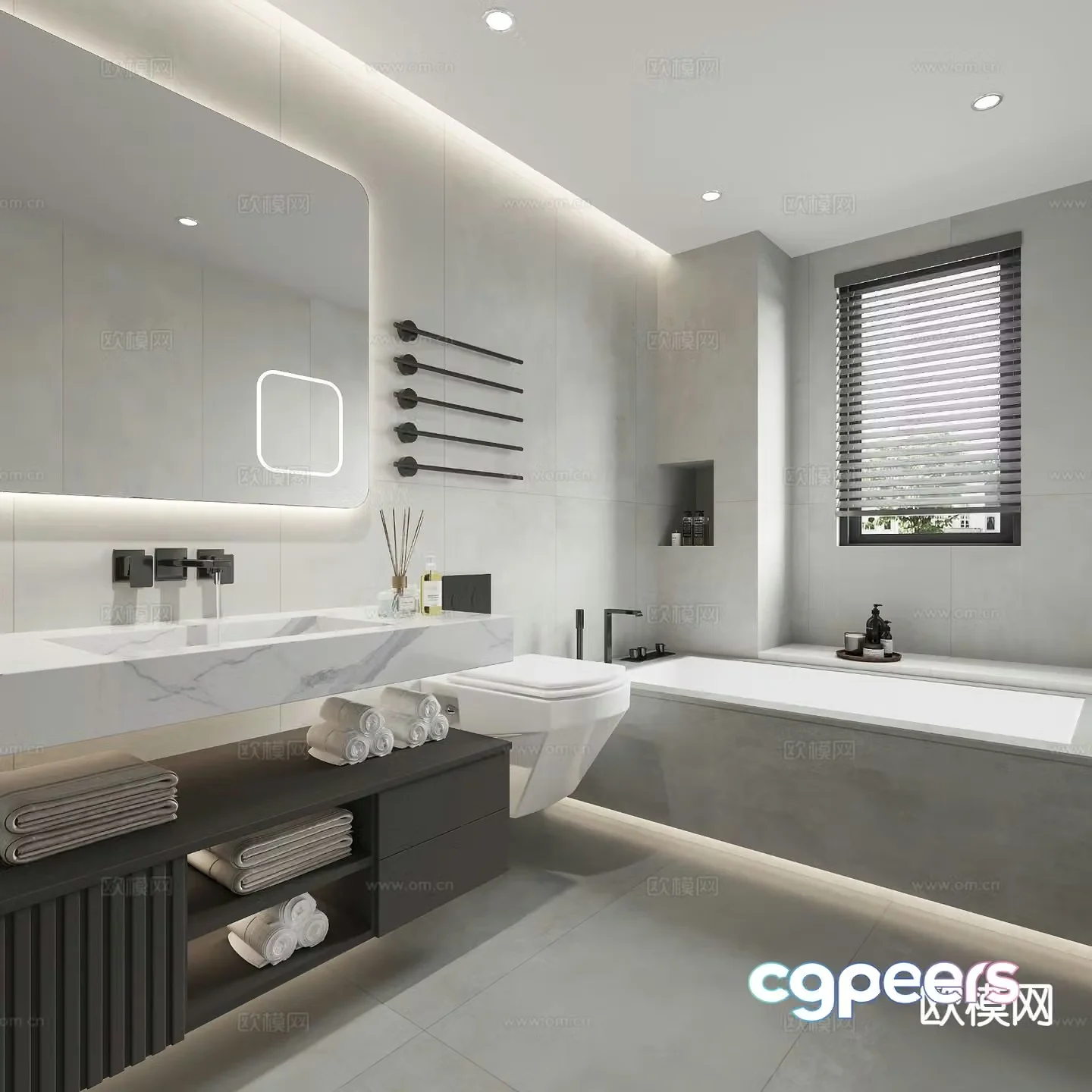 Modern bathroom bathroom 3d model