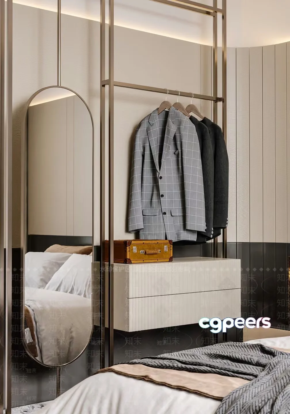 Cozy Modern Bedroom 3D Model – 16000 – VRAY Render