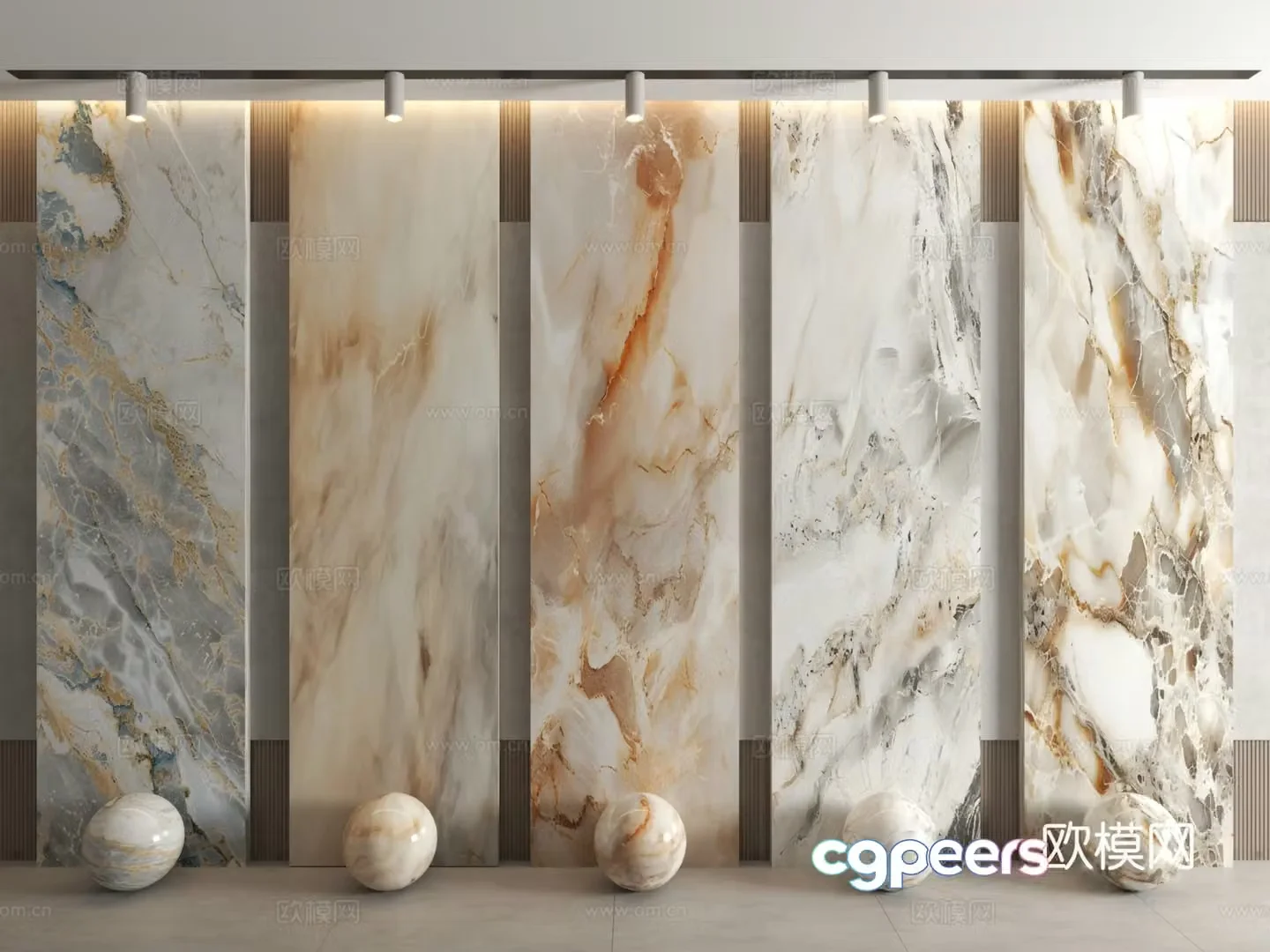 Modern stone marble stone slab cultural stone veneer 3d model