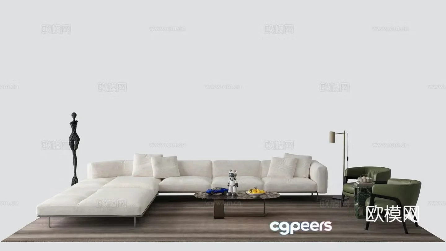Modern corner sofa modular sofa 3d model