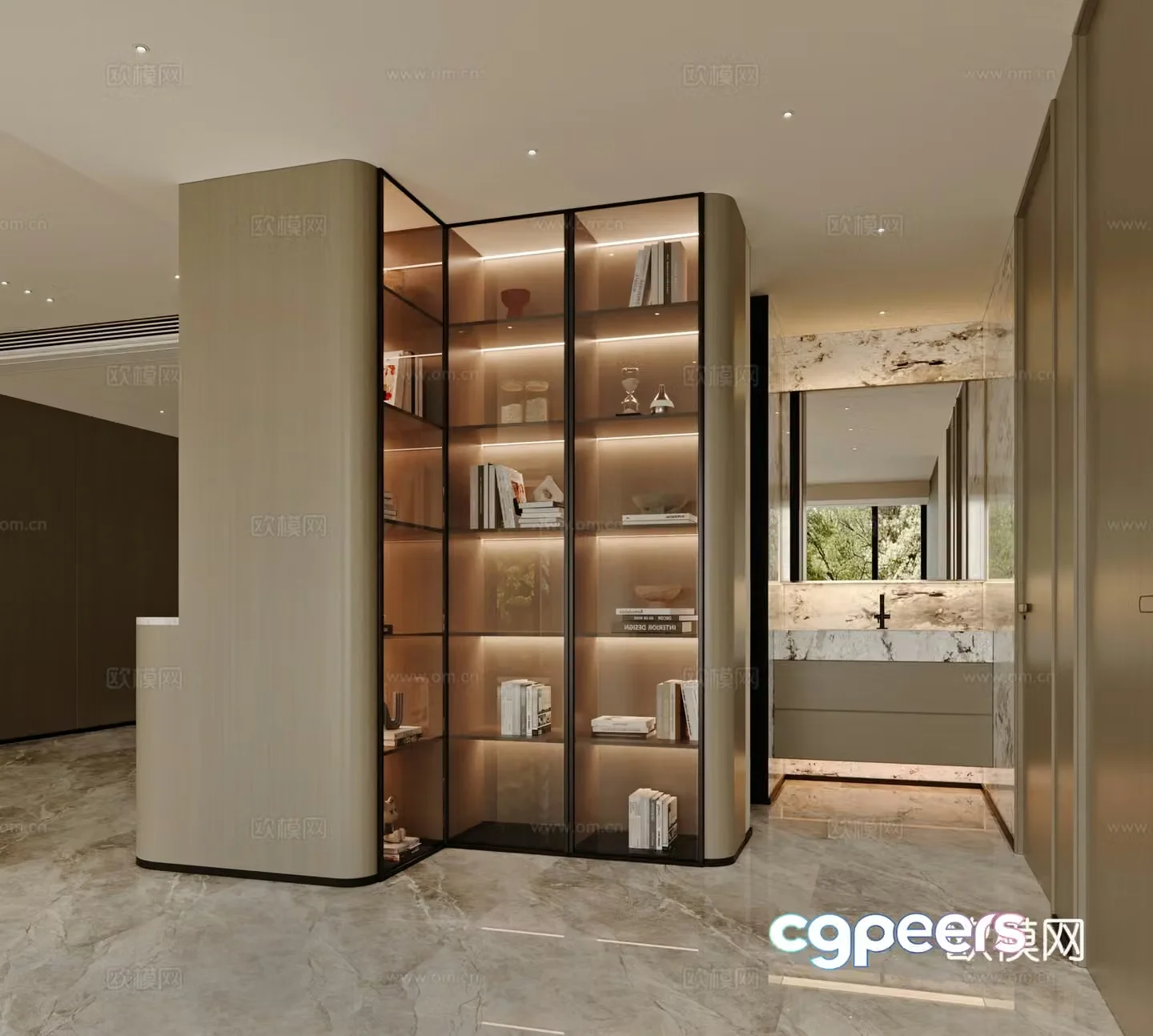 Bathroom cabinet aisle 3d model