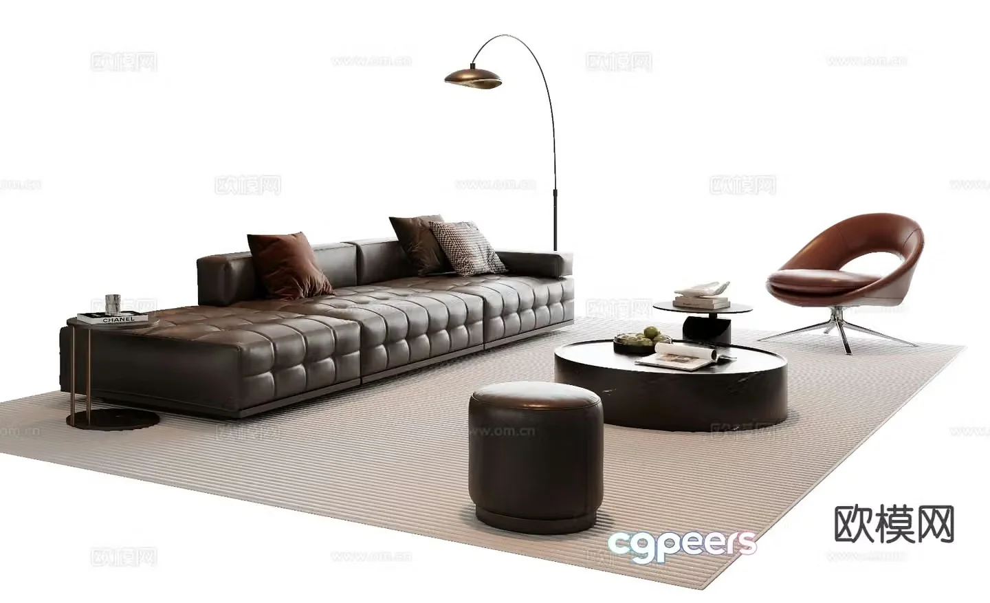 Italian sectional sofa 3d model