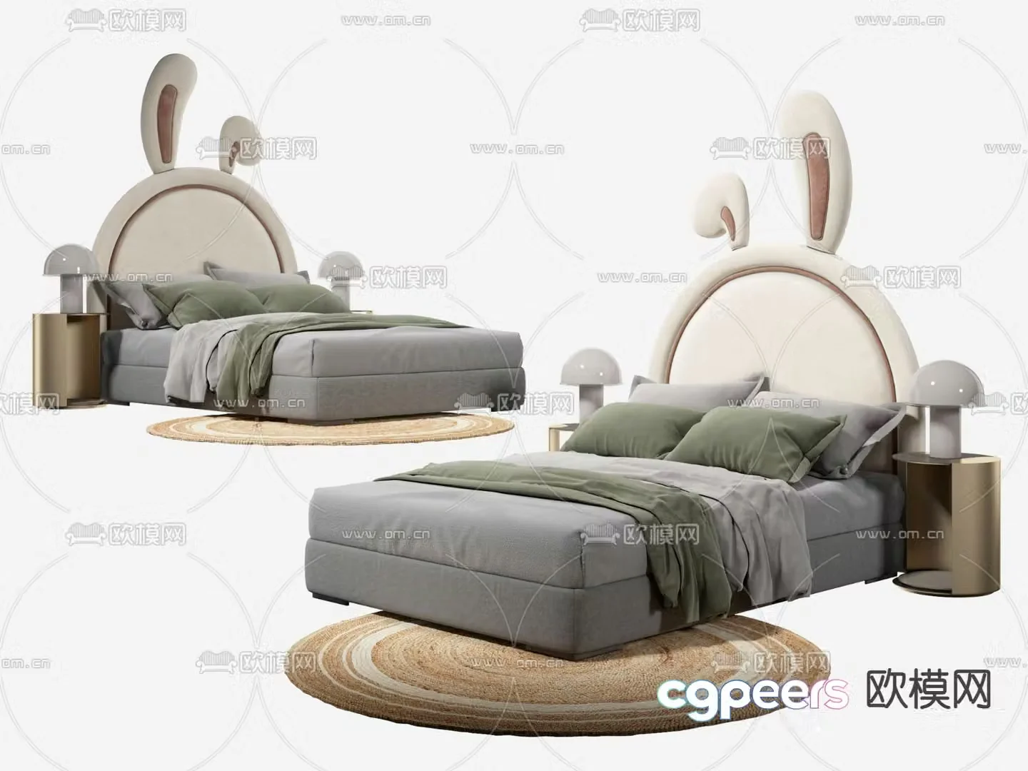 Modern cartoon children’s bed 3d model