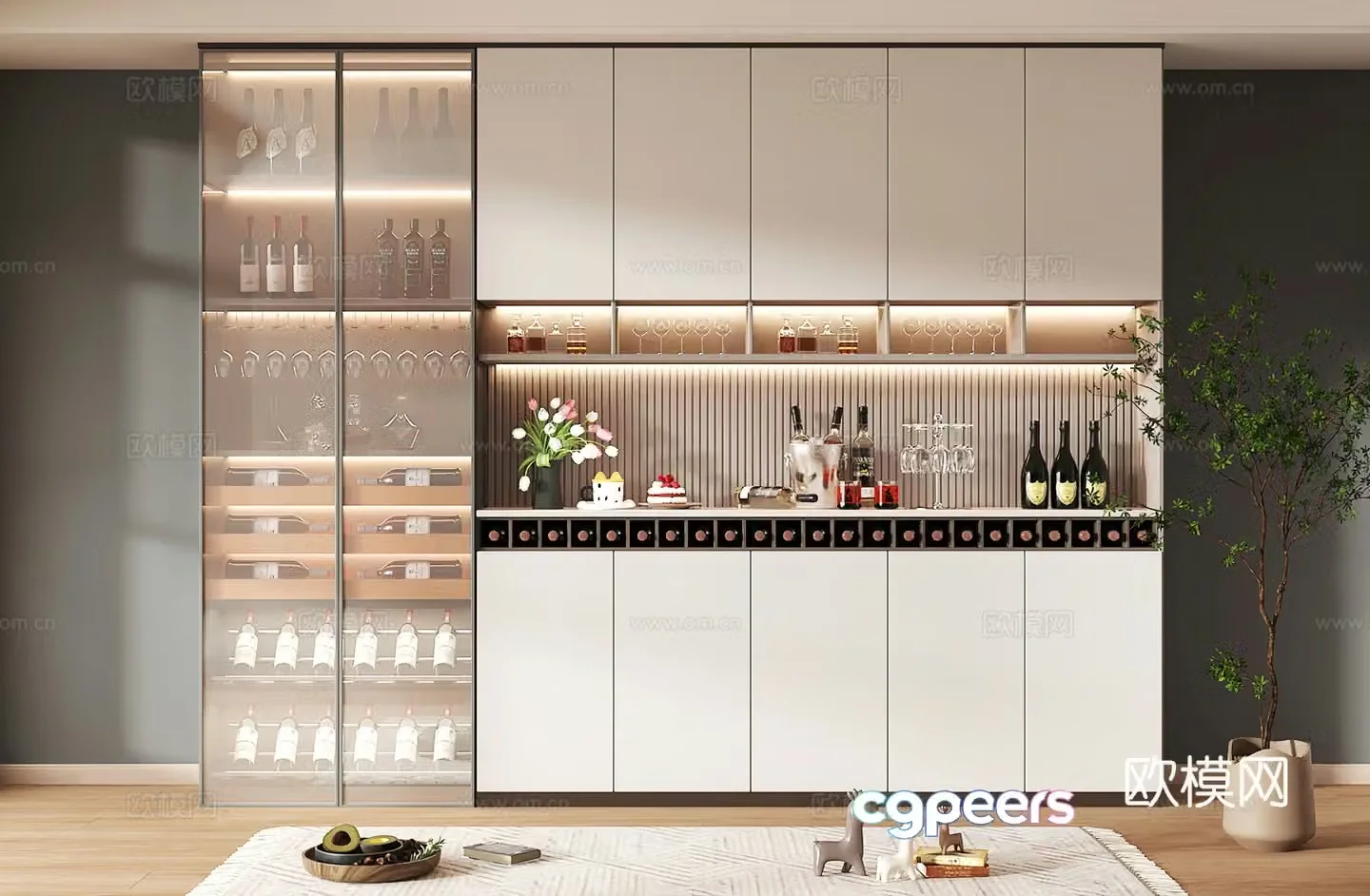 Wine cabinet design Wine cabinet red wine cabinet bar wine cabinet partition wine cabinet 3D model
