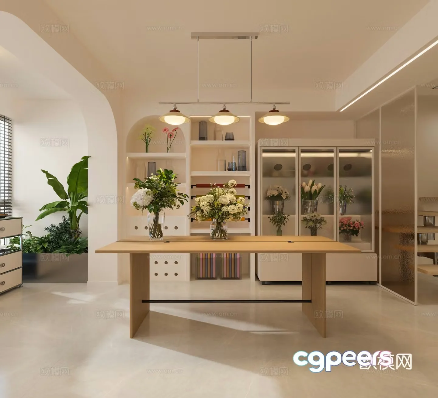 Modern flower shop 3d model