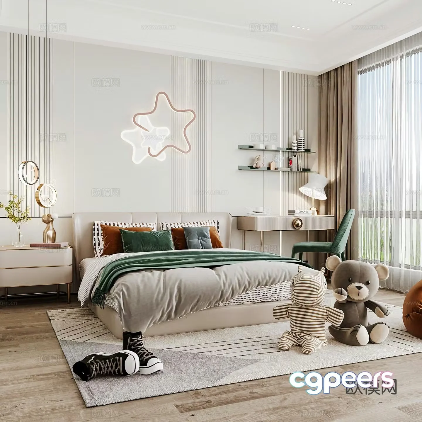 Modern children’s room boy’s room 3d model
