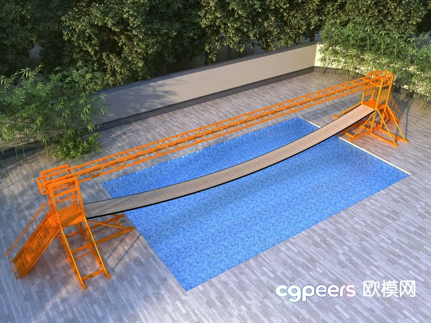 Modern swing bridge bridge 3d model