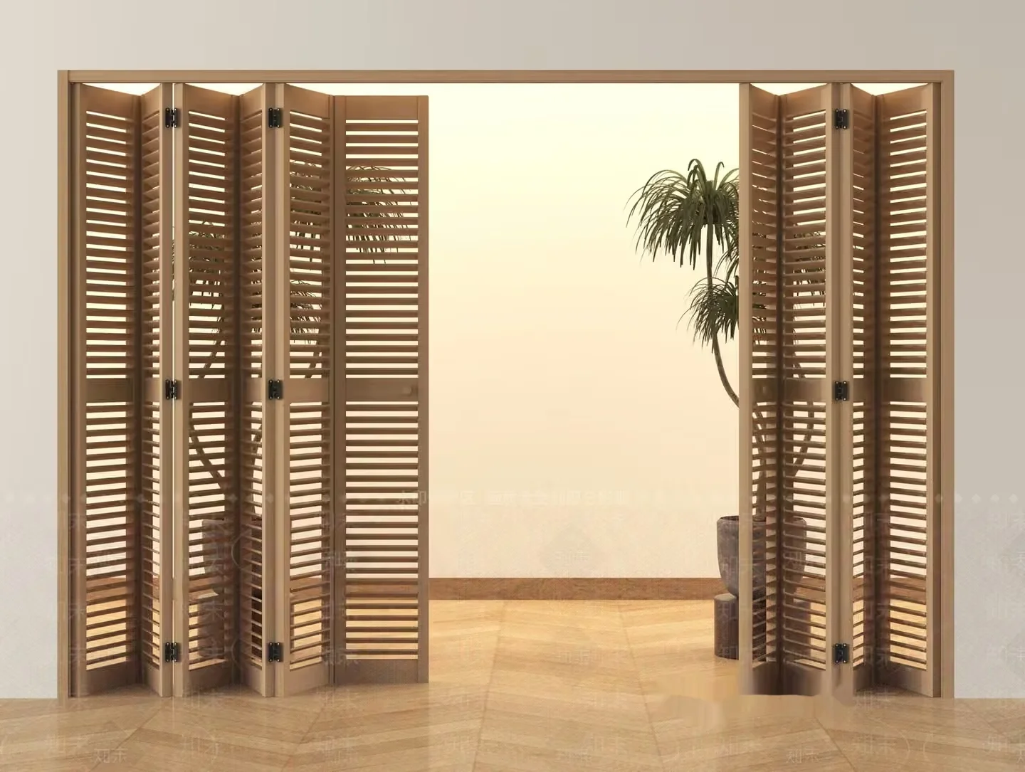 A Wooden Room Divider 3D Model – 10596 – VRAY Render