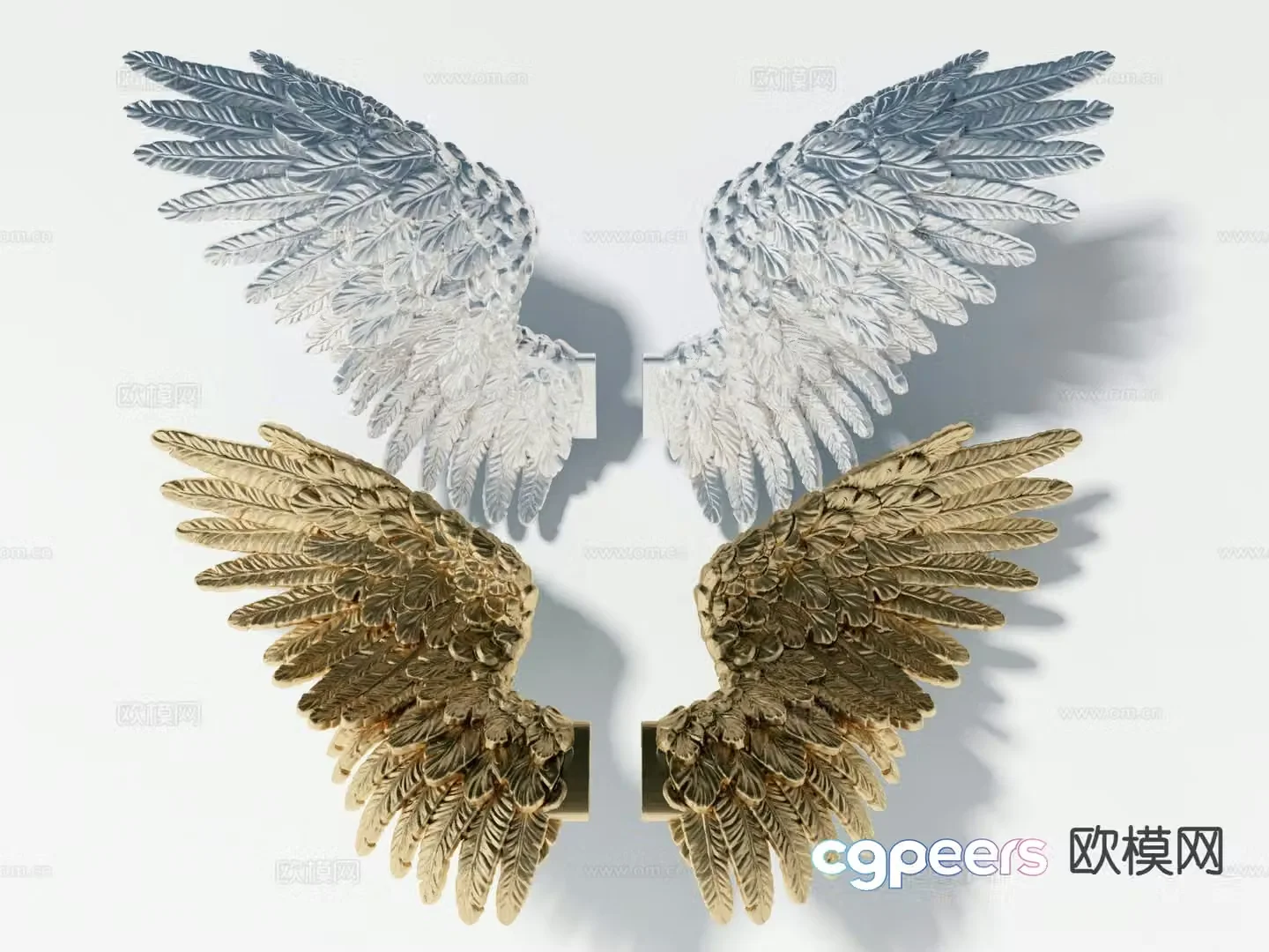 Light luxury wall lamp Wing wall lamp 3D model