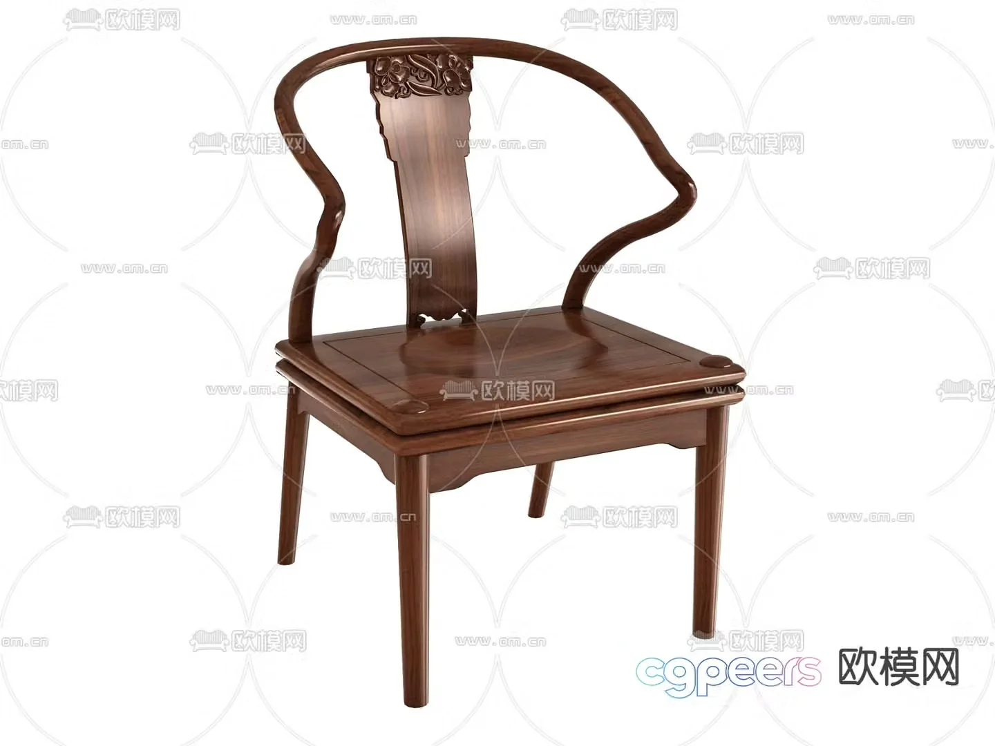 Chinese dining chair single chair 3d model