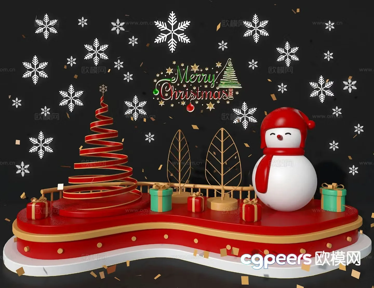 Christmas Beauty Display Internet Celebrity Beauty Display 3D Model