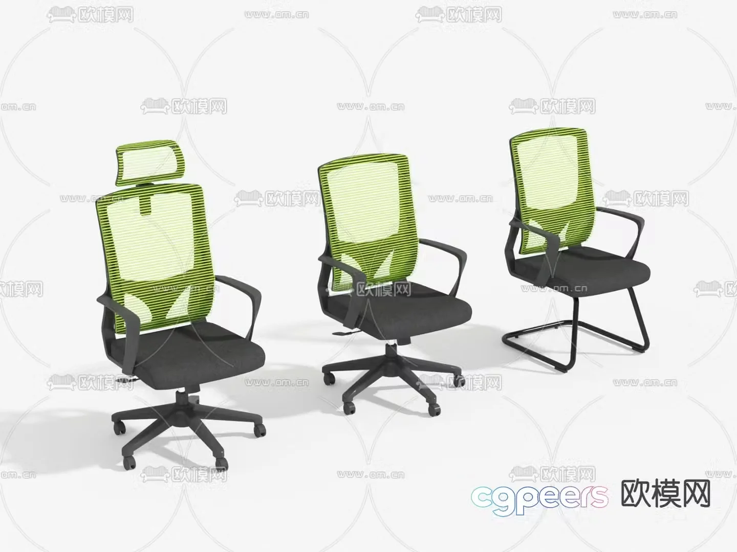 Mesh office chair shift chair staff chair 3D model