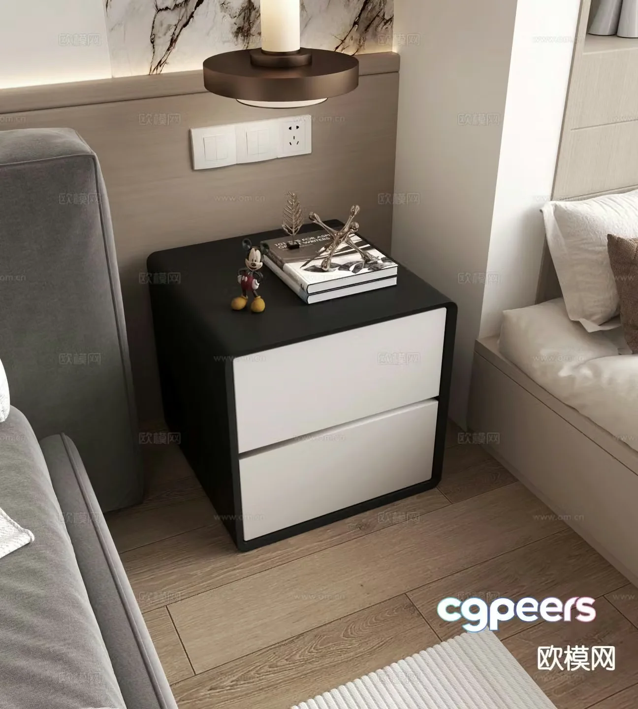Modern bedside table 3d model