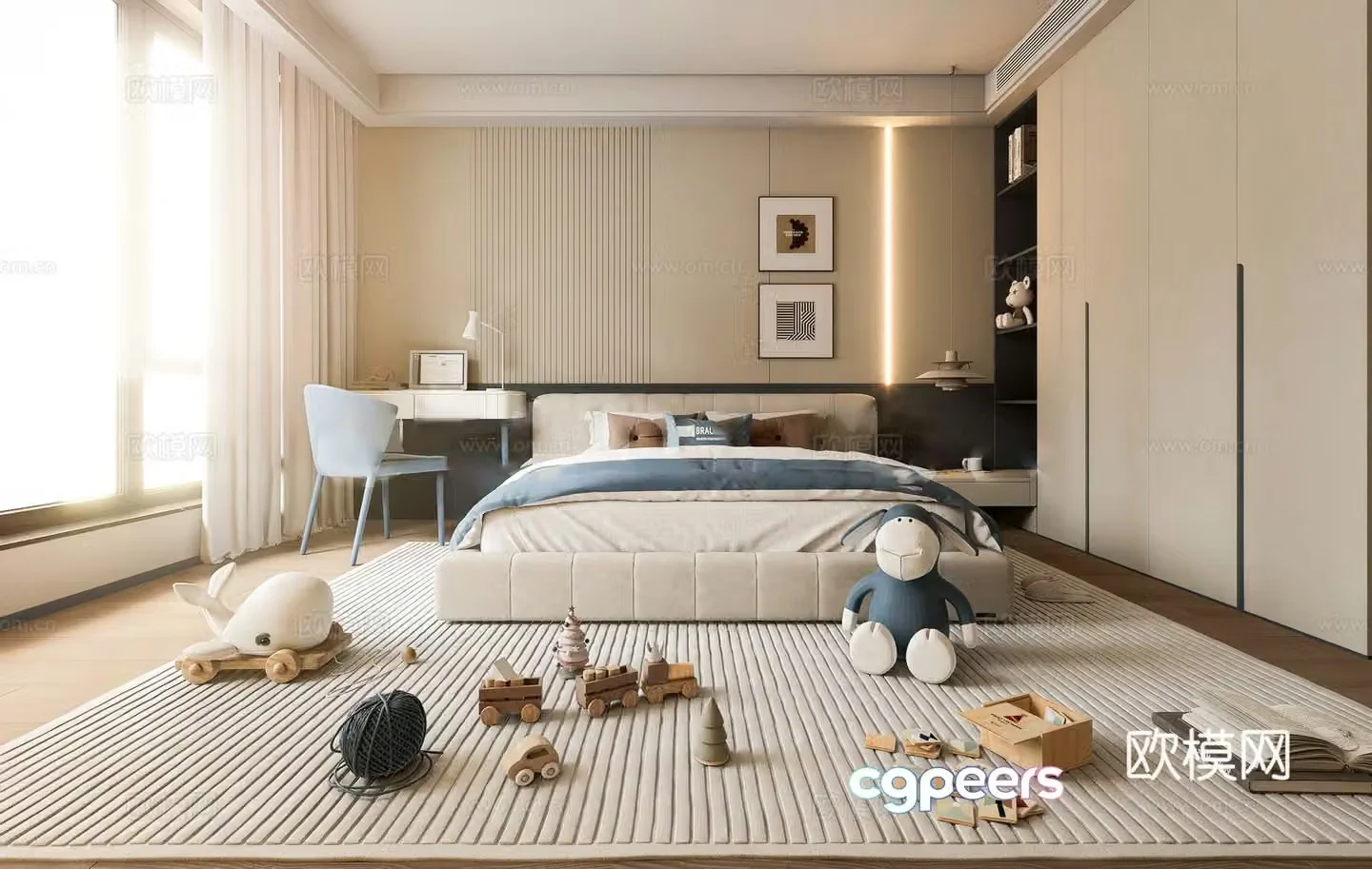 Modern children’s room boys’ children’s bedroom indoor children’s room children’s room boys’ 3D model