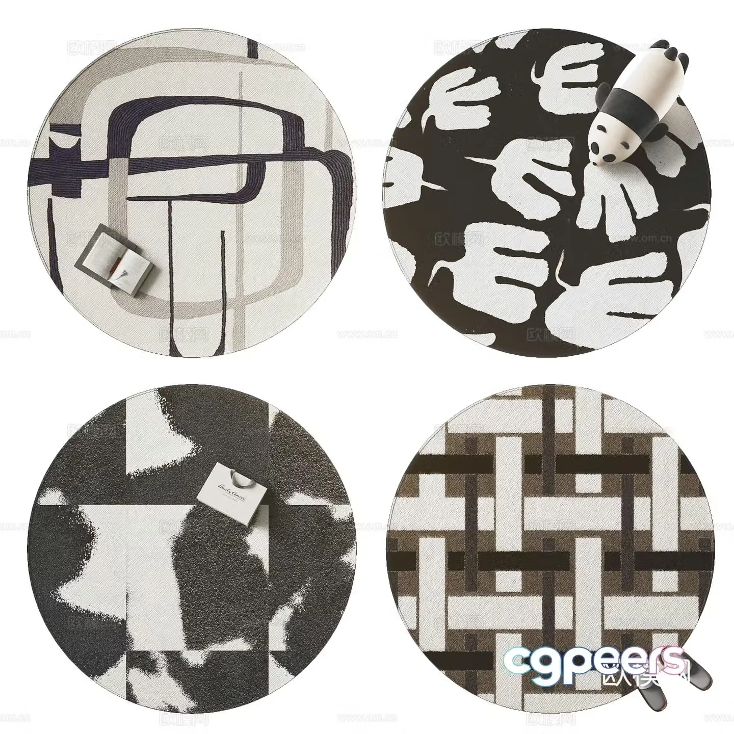 Modern round carpet 3d model