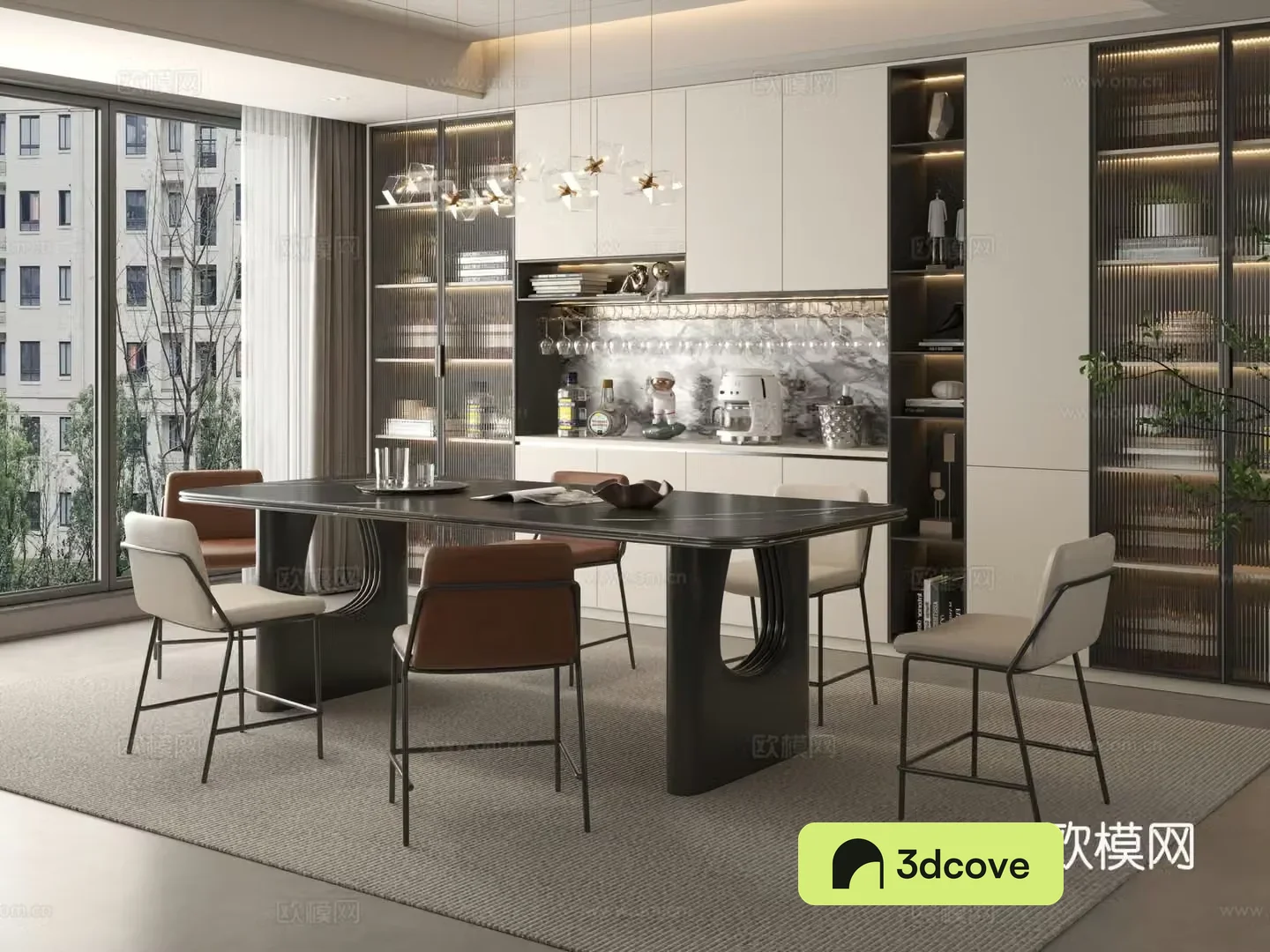 Modern restaurant Simple restaurant Dining table combination