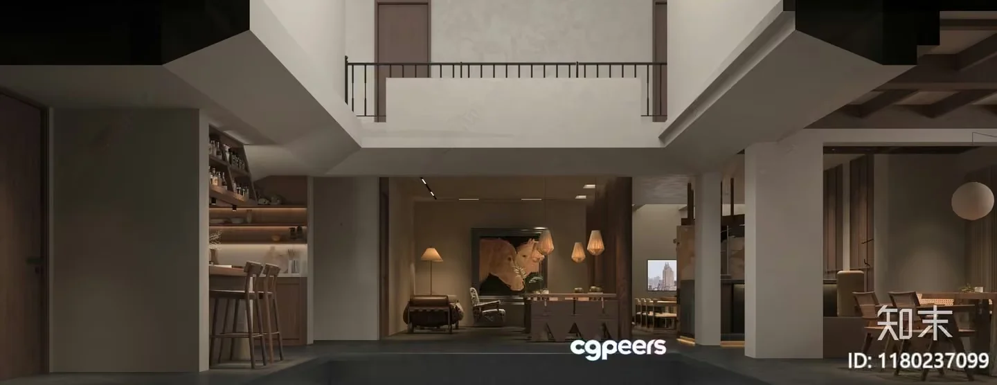 Modern Living Room 3D Model – 17607 – VRAY Render