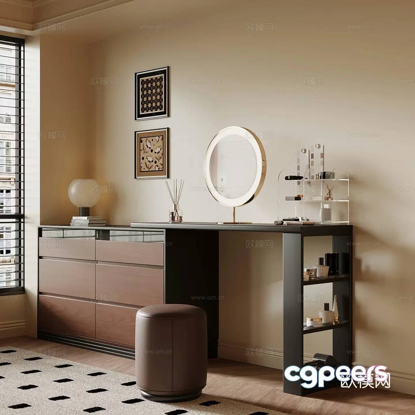 French medieval dressing table 3D model