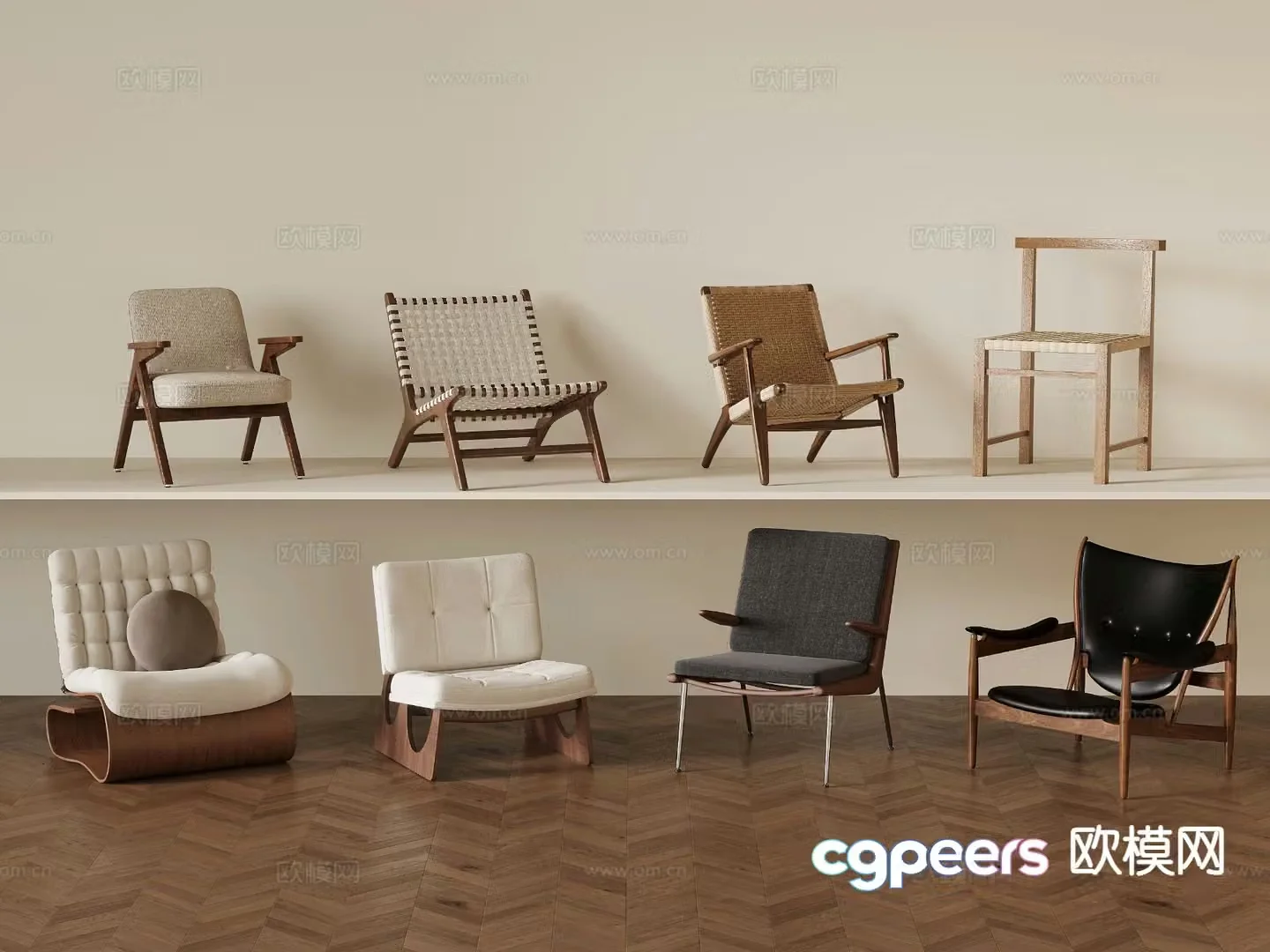 Medieval style chair leisure chair armchair 3d model