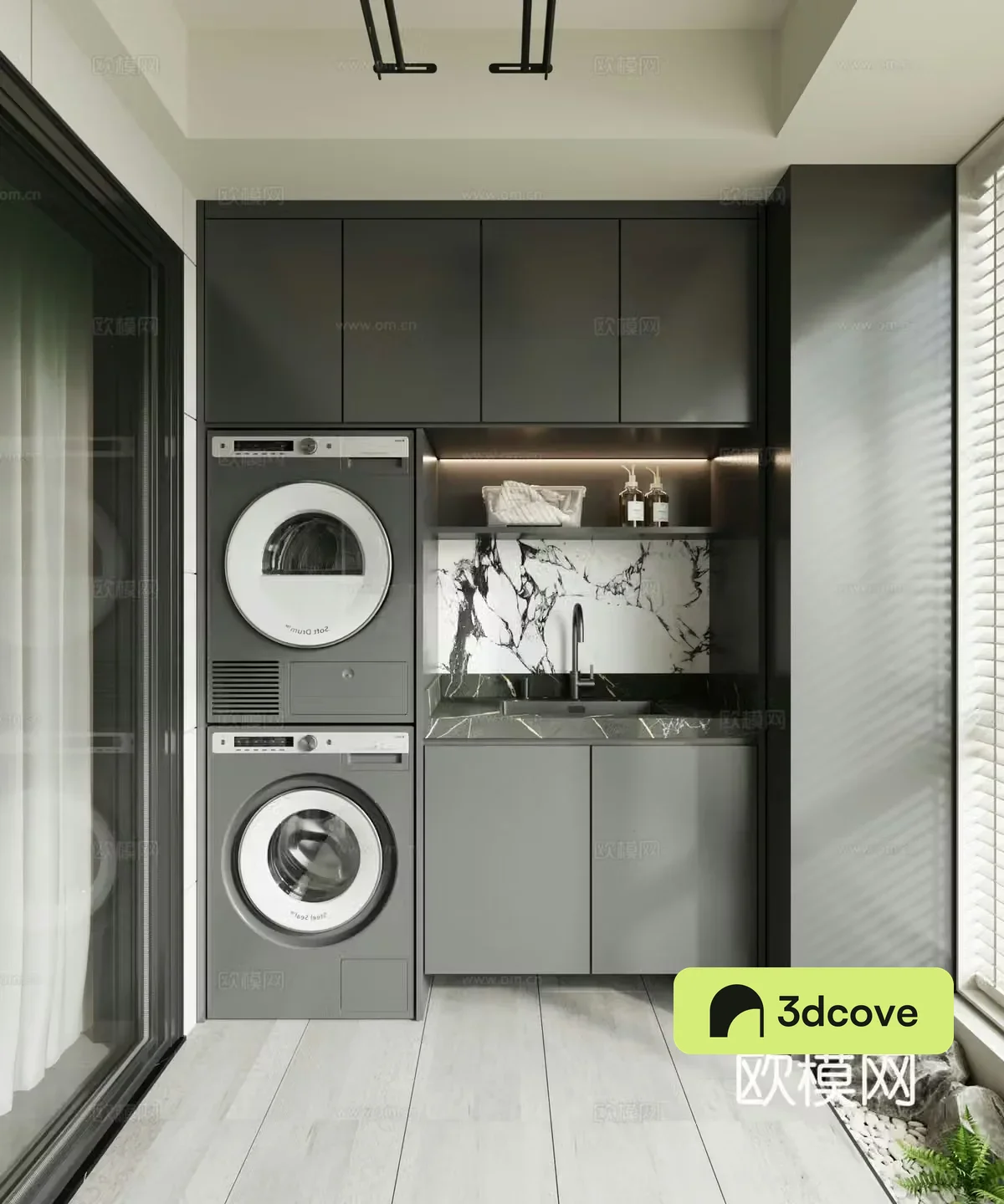 Modern balcony washing machine cabinet