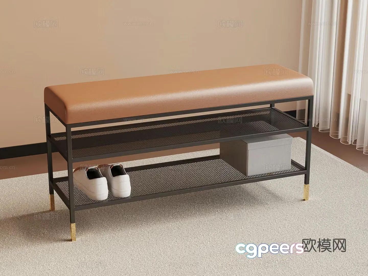 01 Shoe Change Stool Modern Shoe Change Stool 3D Model