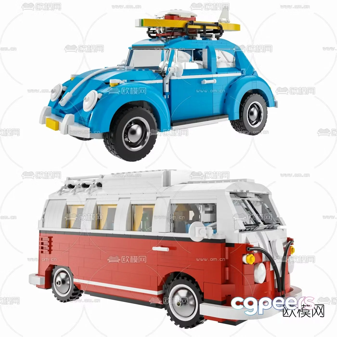 Modern Lego Volkswagen car toy 3d model