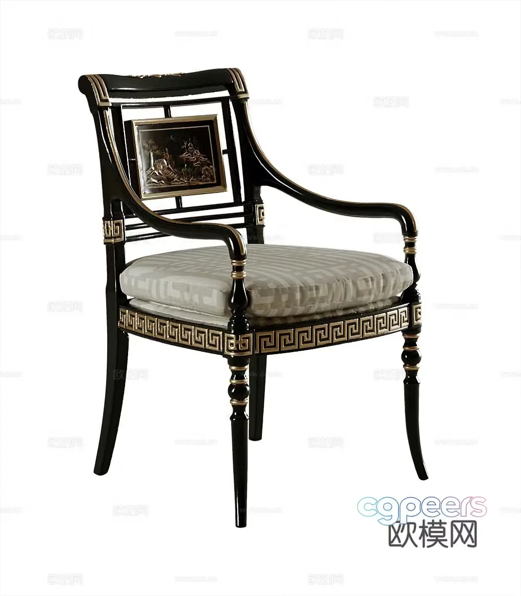 American single chair 3d model