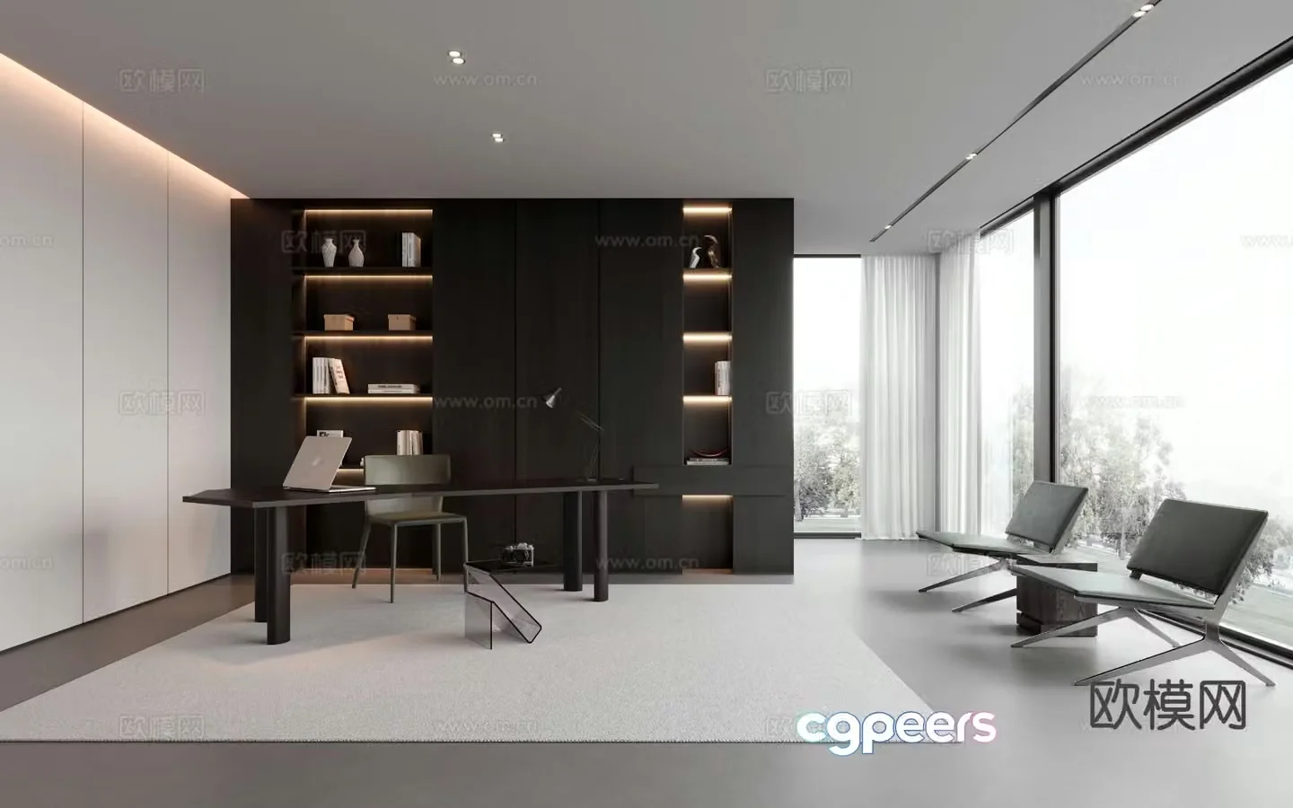 Black and white gray study 3d model
