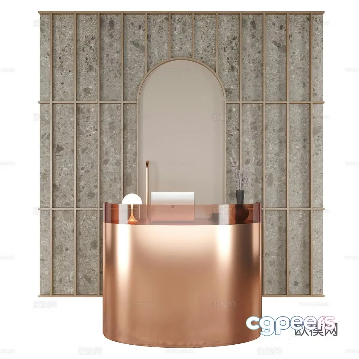 3D model of reception desk