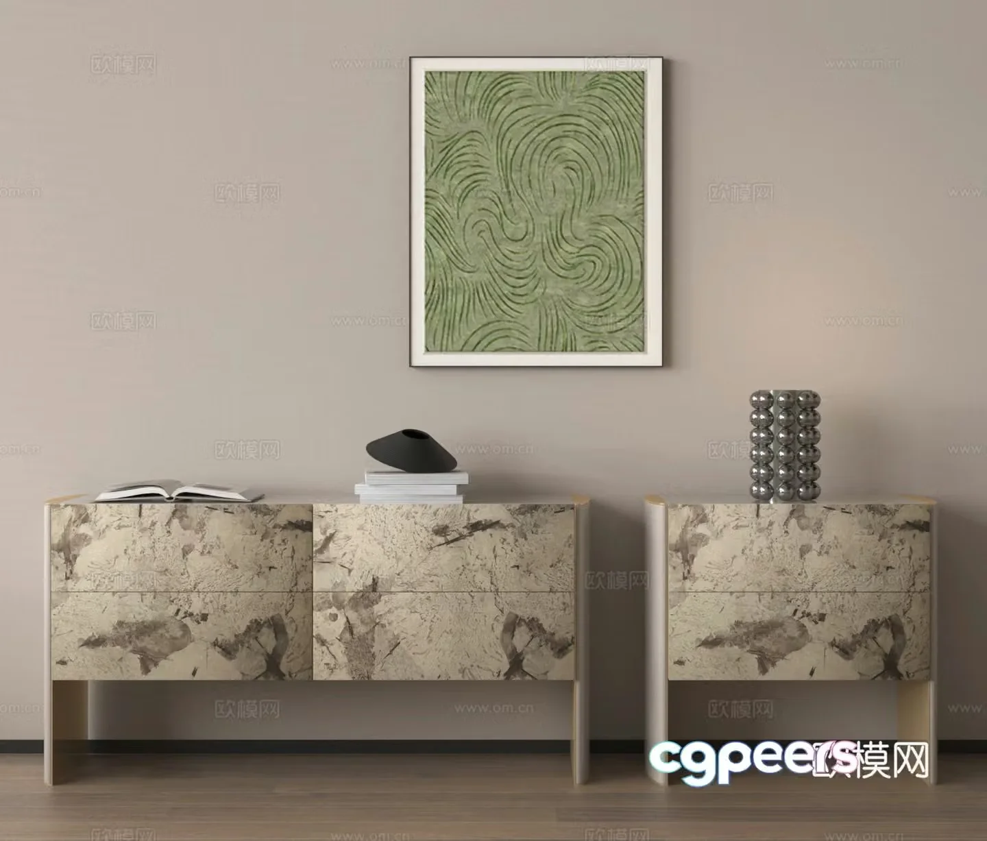 Entrance cabinet side cabinet hanging painting decorative painting 3d model