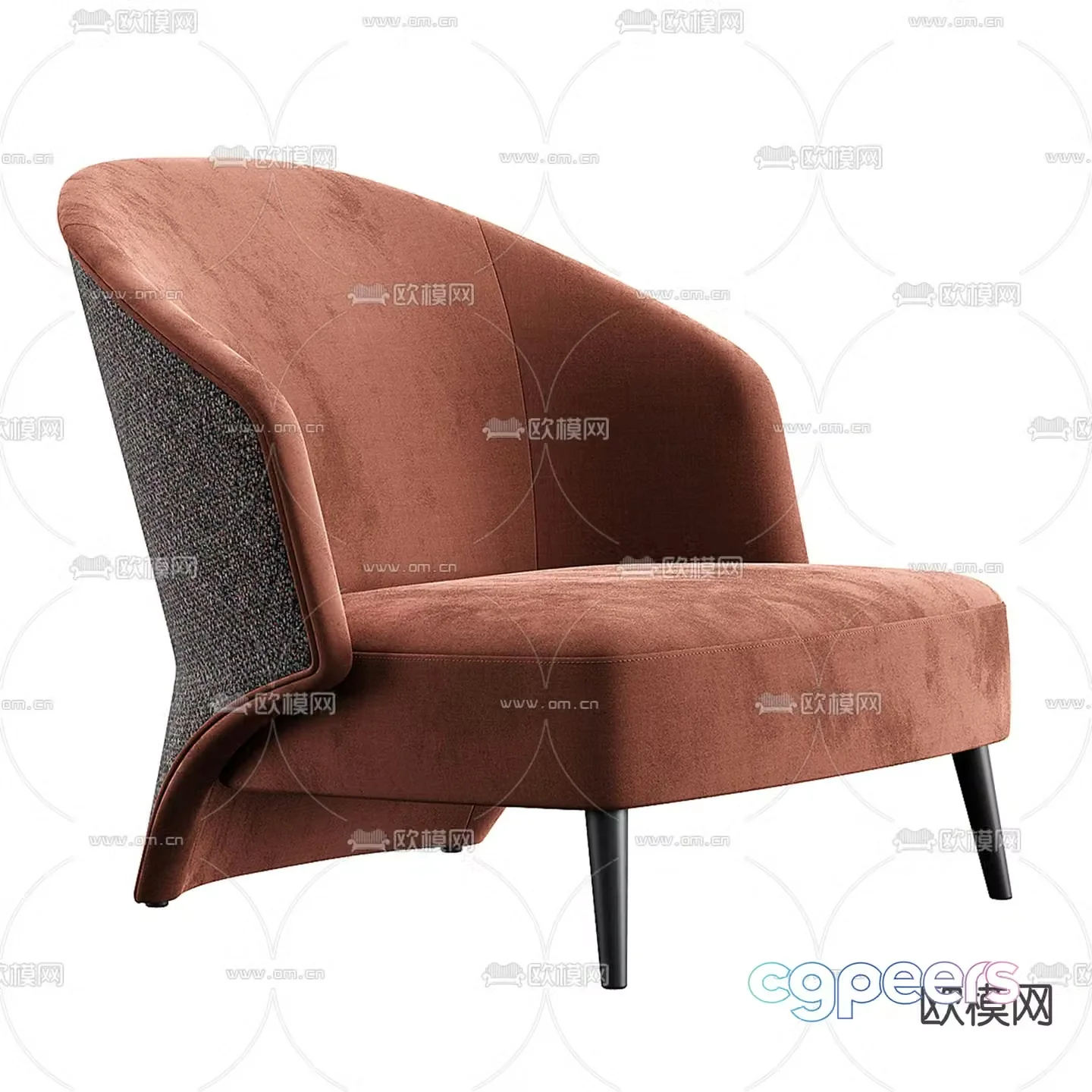 Konyshev chair lounge chair 3d model