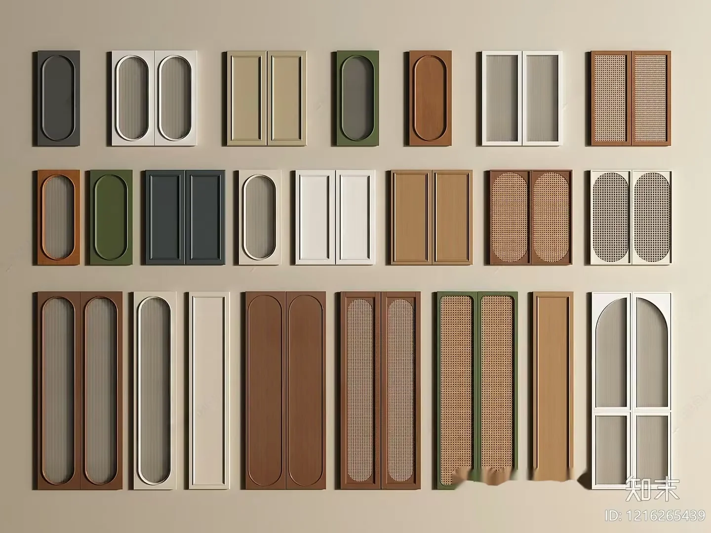 Brown Cabinet Doors 3D Model – 18432 – VRAY Render