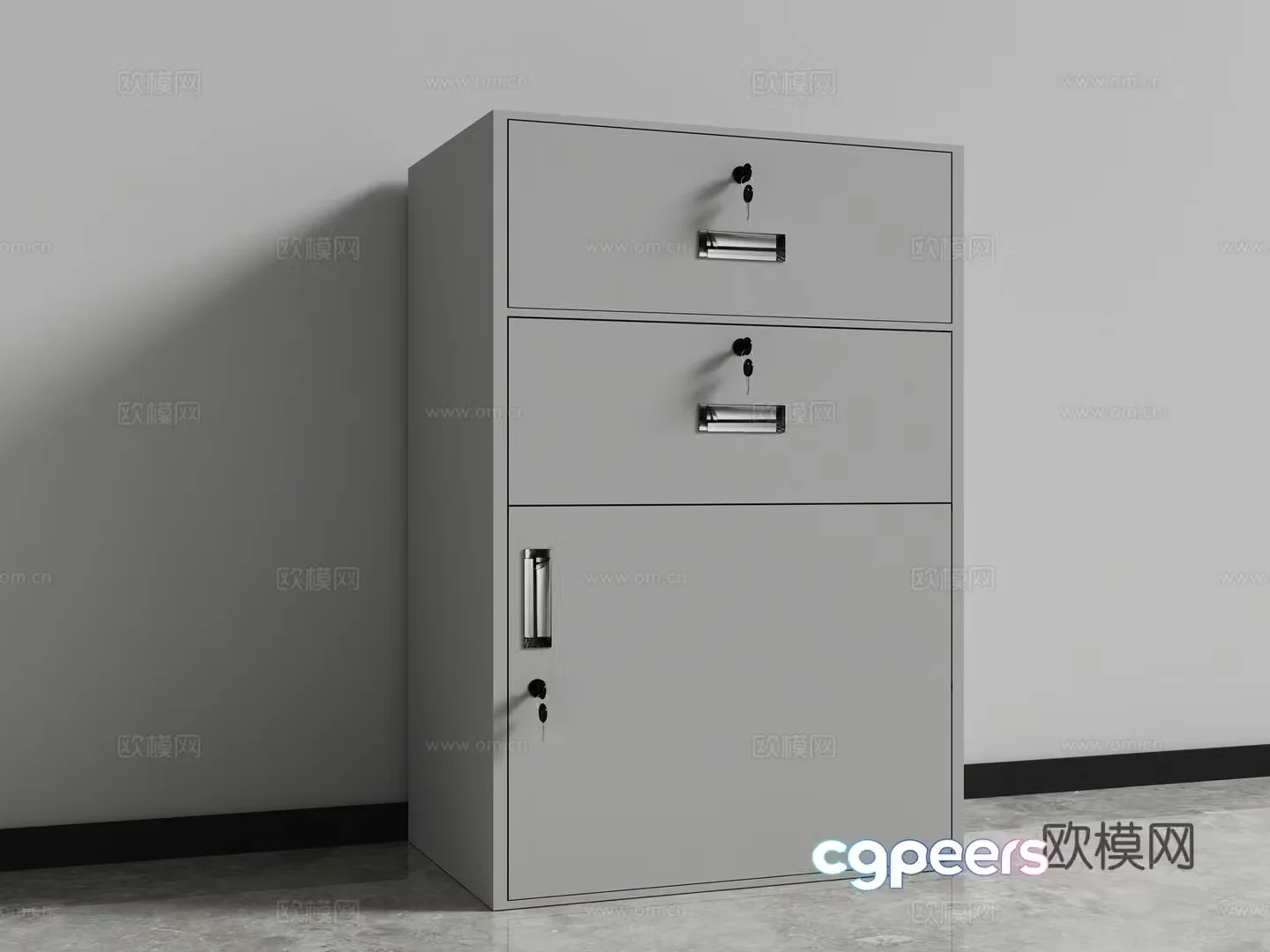 Low cabinet cabinet locker file cabinet 3d model